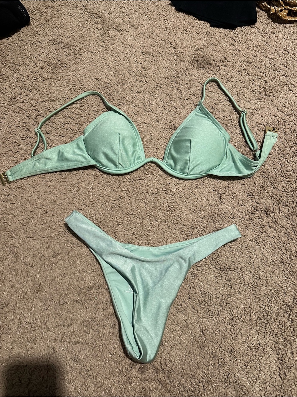 Hello Molly Mint Green Padded Triangle Bikini Set